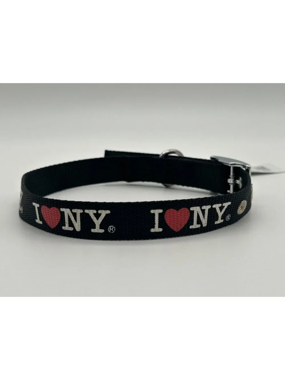 I Love NY Black Dog Pet Collar Official Licensed New York Souvenir Red Heart NYC